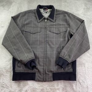 Vtg Quiksilver Jacket Mens Medium Gray Y2K Casual Skater Normcore Lightweight